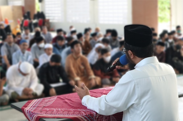 Lecture at Islamic event.